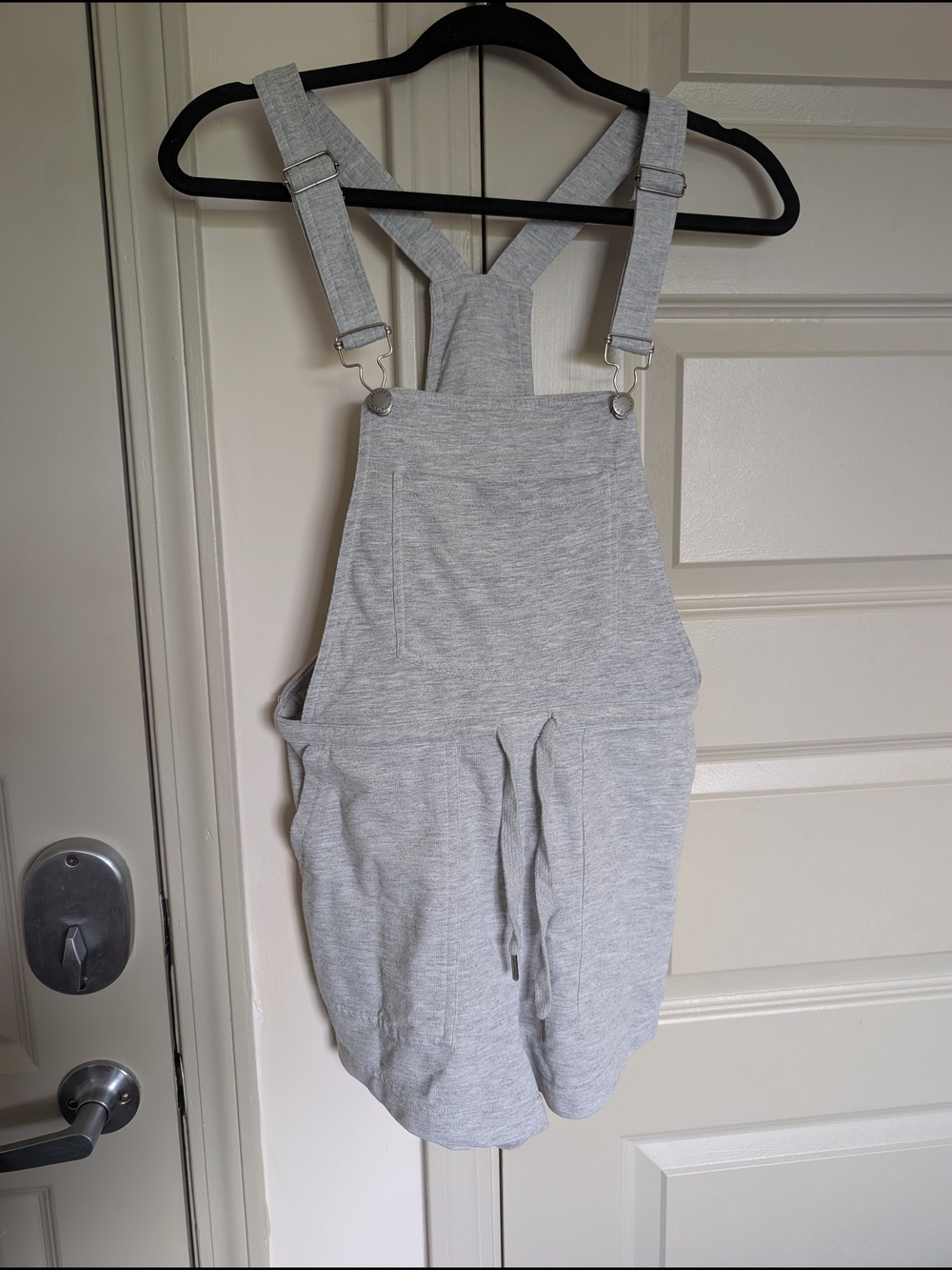 Z Supply Light Gray Knit Overall Romper with Crossback Straps
